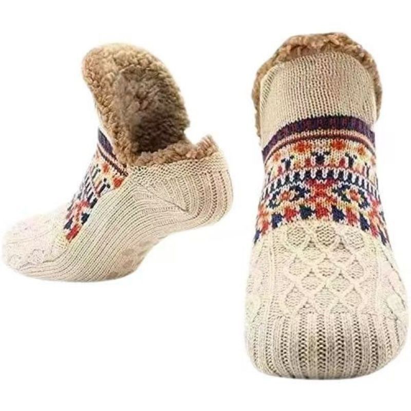 Men's Fleece-Lined Anti-Slip House Socks – Warm, Cozy, and Secure for Indoor Wear with Plush Sherpa Lining and Silicone Grip Dots (M, Black)