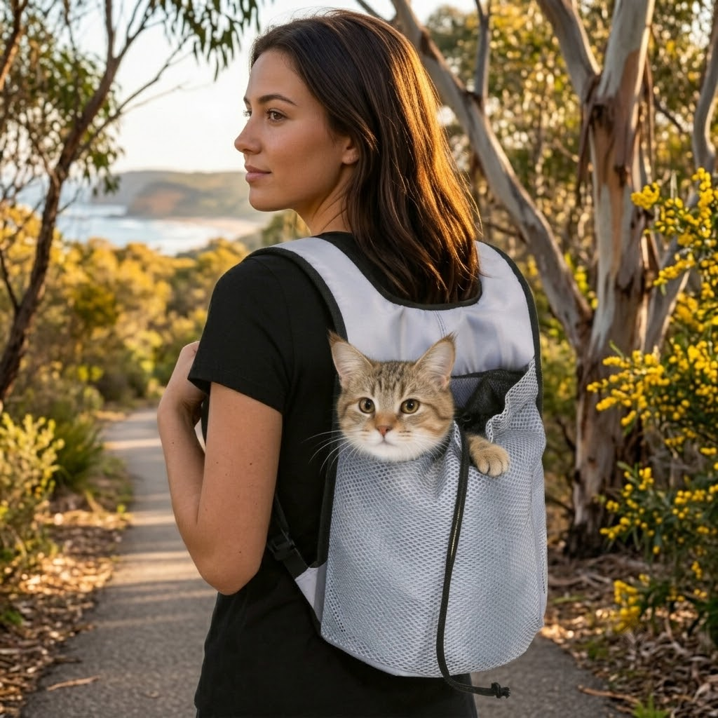 Ventilated Pet Carrier Backpack for Cats and Small Dogs, Front-Facing or Backpack Style, Breathable Mesh and Durable Oxford Fabric, Ideal for Walks, Hiking, and Daily Outings (L, Pink)