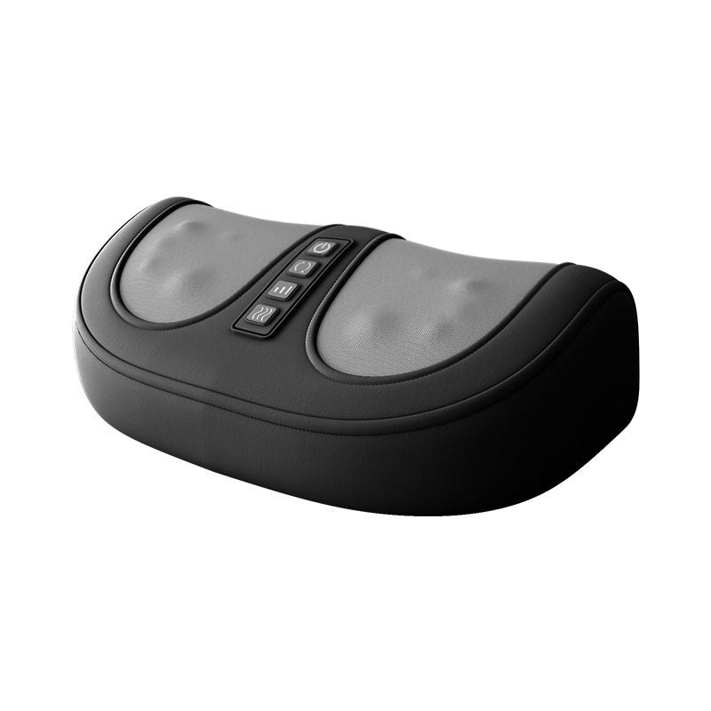 Relaxing Foot Massager with Premium Leather Shell and Breathable Fabric for Home Use, Soothing Feet Relief After Long Days (Black)