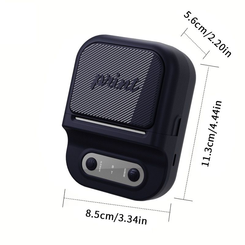 Portable Inkless Thermal Label Printer with Bluetooth Connectivity, Compatible with 12-58mm Paper Widths for Home Organization, Office Filing, Retail Pricing, and Creative Labeling Projects (Black)