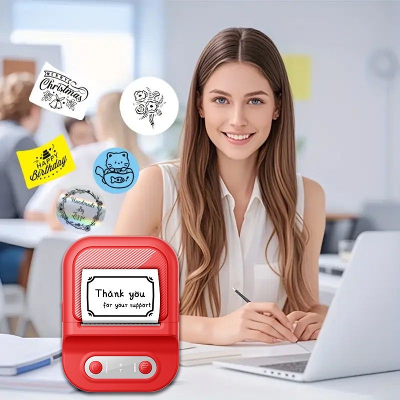 Portable Inkless Thermal Label Printer with Bluetooth Connectivity, Compatible with 12-58mm Paper Widths for Home Organization, Office Filing, Retail Pricing, and Creative Labeling Projects (Black)