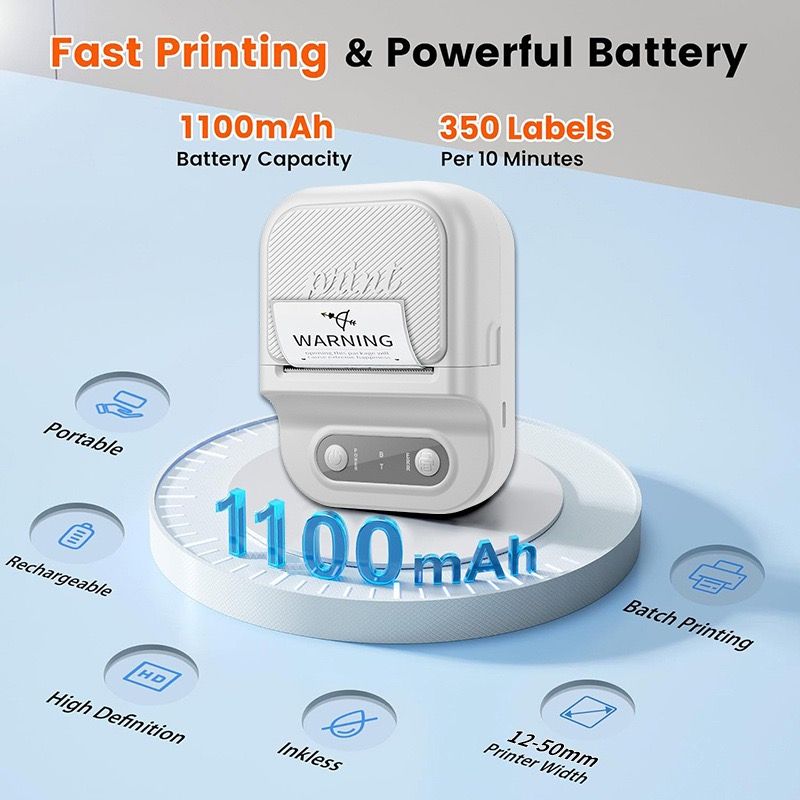 Portable Inkless Thermal Label Printer with Bluetooth Connectivity, Compatible with 12-58mm Paper Widths for Home Organization, Office Filing, Retail Pricing, and Creative Labeling Projects (Red)
