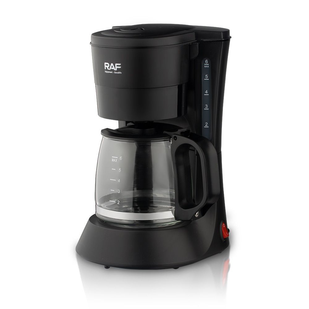 Compact Drip Coffee Maker with 600ml Glass Carafe, 600W Fast Brewing System, Anti-Drip Design for Home Office Kitchen Daily Use (Black)