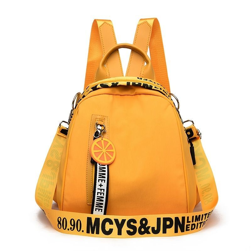 Mini Backpack Fashionable Backpack Travel Backpack High-Quality Backpack Trendy - Yellow - Size L
