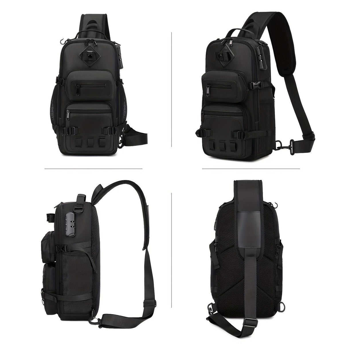 Black Burgundy Anti-Theft Backpack Waterproof Sling Bag Travel Backpack Australia Daypack For
