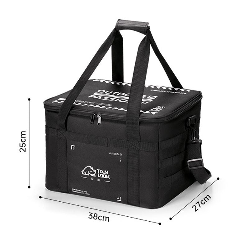 Outdoor large capacity waterproof camping insulation picnic bag 36L,black