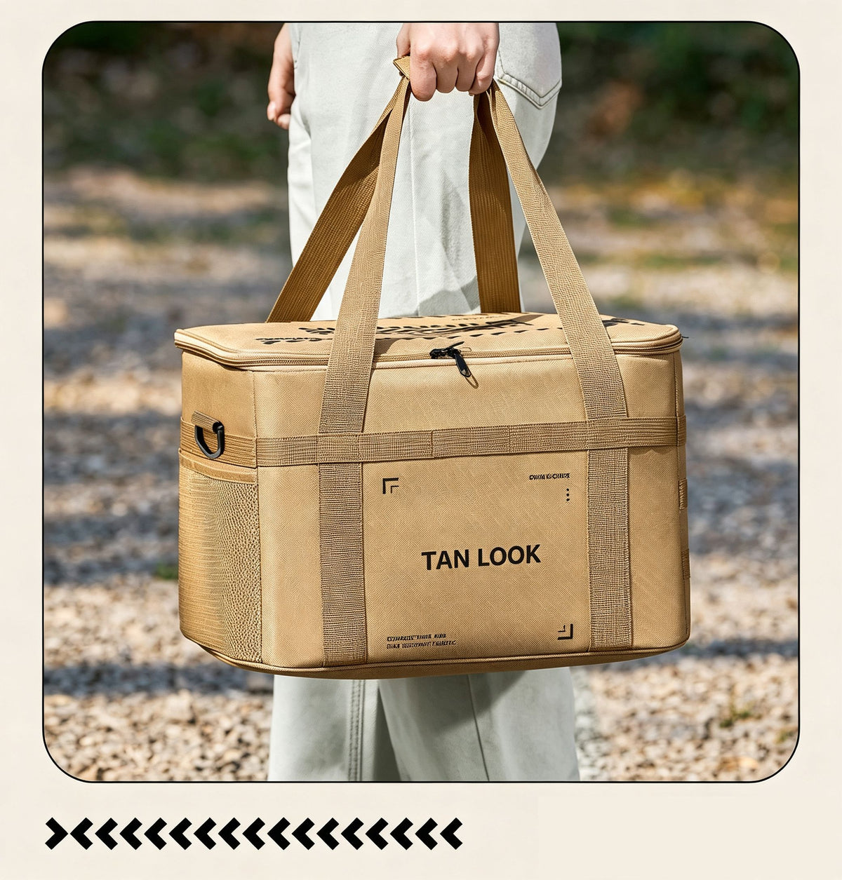 Outdoor large capacity waterproof camping insulation picnic bag 36L,khaki