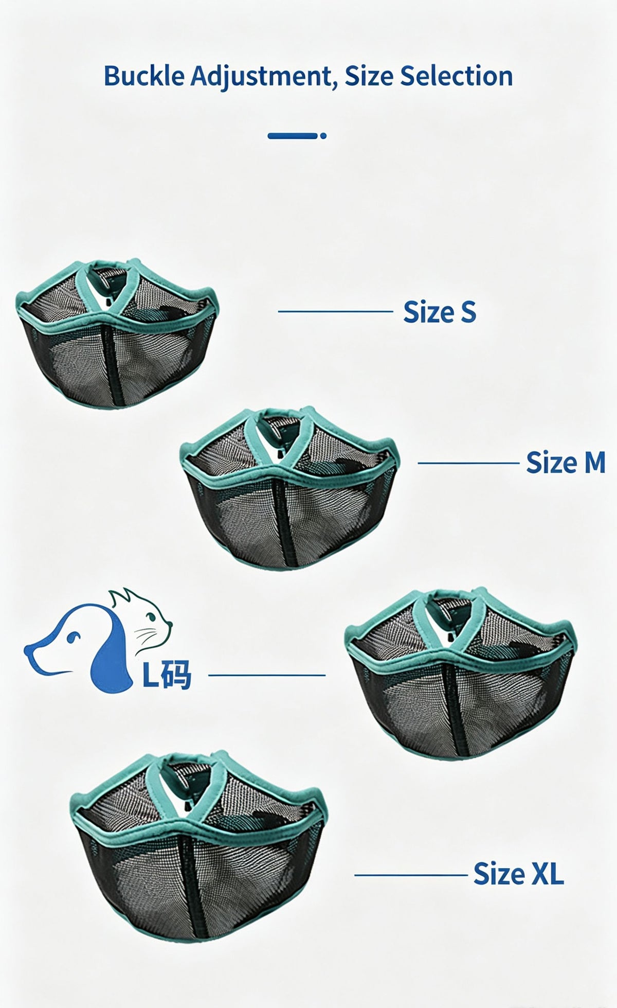 Anti bite and anti ingestion mouth cover suitable for bulldogs，M