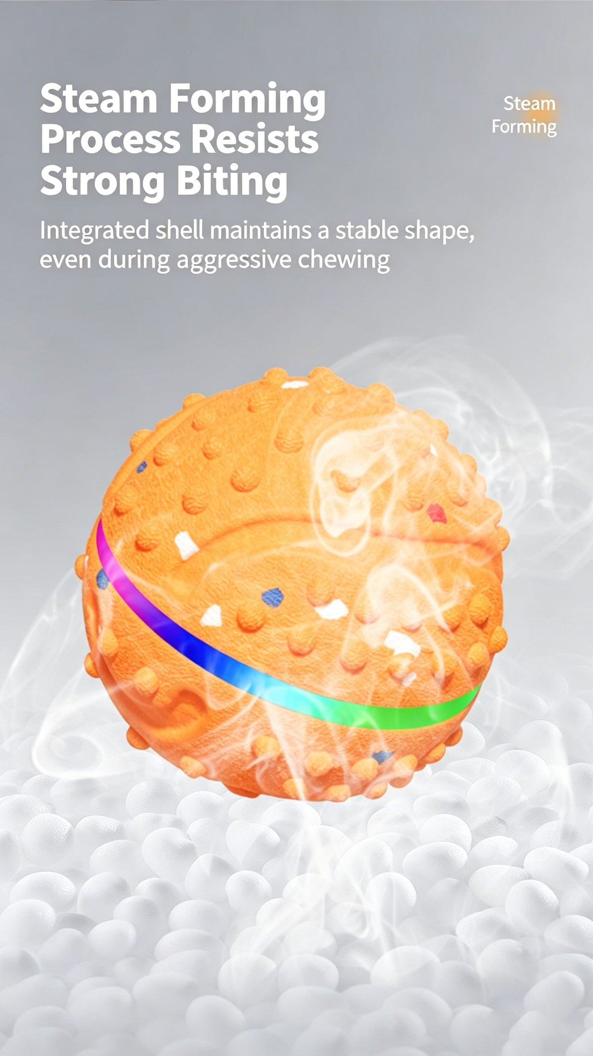 Pet Chewable Interactive Smart Bounce Ball,orange