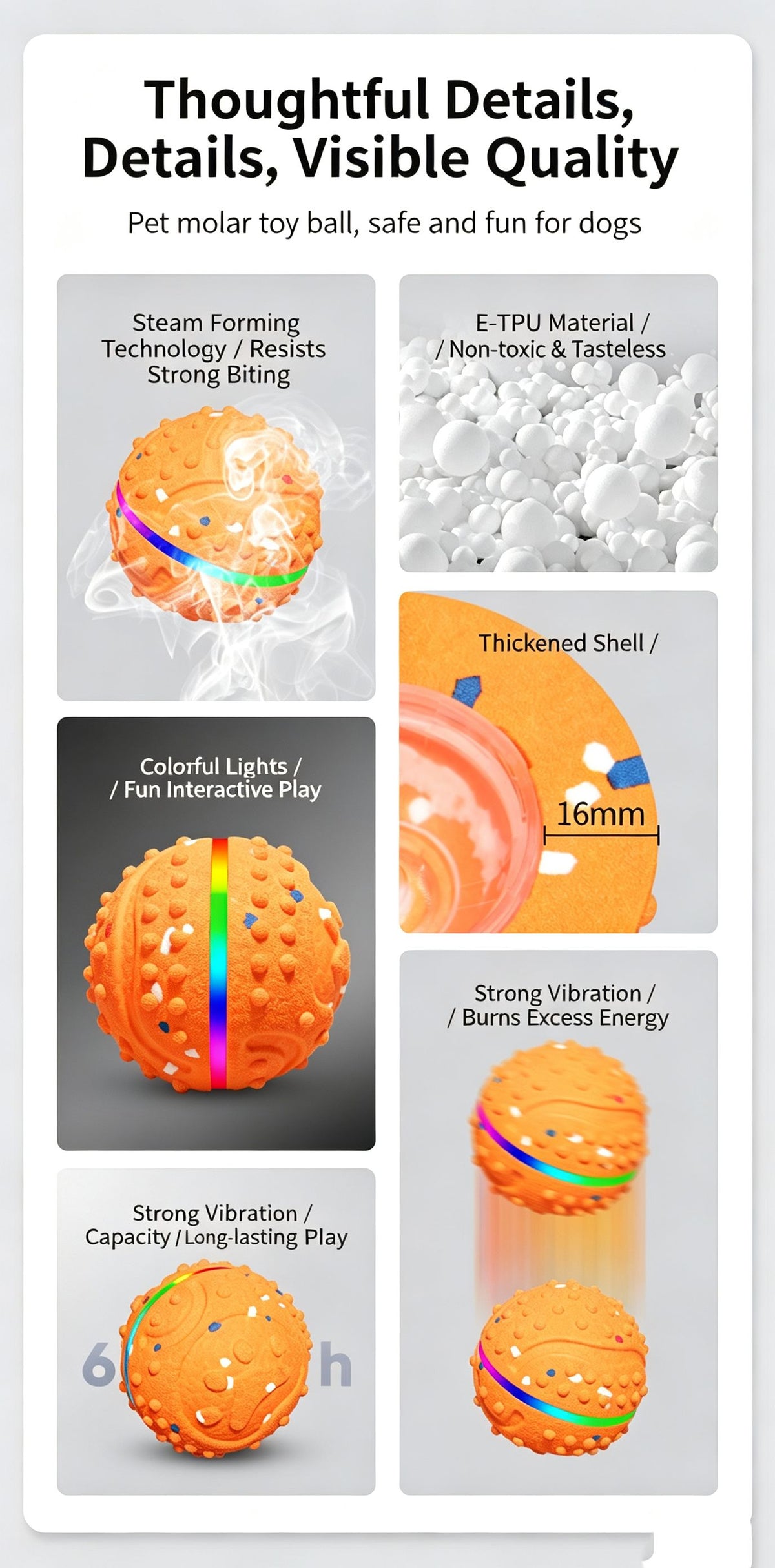 Pet Chewable Interactive Smart Bounce Ball,red
