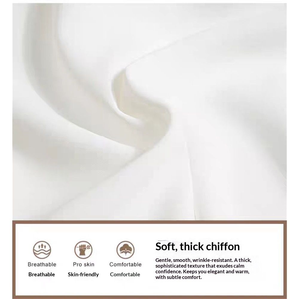 Detachable Collars Fashion Chiffon False Collar Half Shirt Fake  Sharp Point Office Suit Decorative Collar（beige M code）