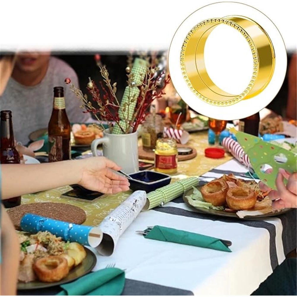12 gold napkin ring set, metal napkin holder ring, exquisite holiday buckle, suitable for Easter weddings, dinners, receptions, family gatherings, table sets, holiday table decorations