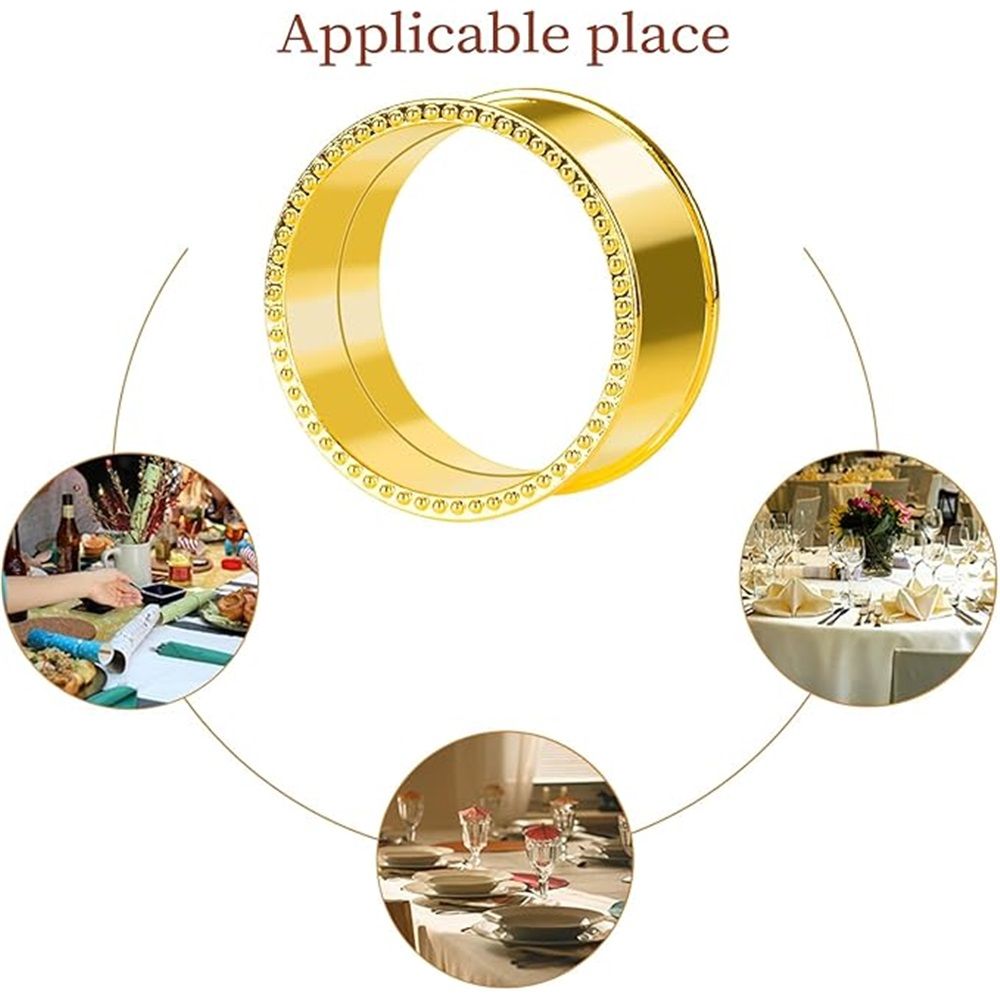 12 gold napkin ring set, metal napkin holder ring, exquisite holiday buckle, suitable for Easter weddings, dinners, receptions, family gatherings, table sets, holiday table decorations