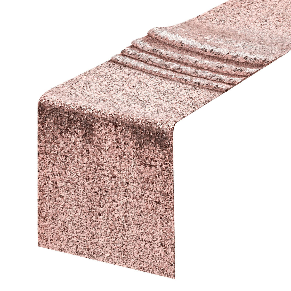 2 Packs 30*120cm Rose Gold Sequin Table Runner, Glitter Rose Gold Table Runner for Wedding Birthday Bachelorette Holiday Party Supplies Decorations