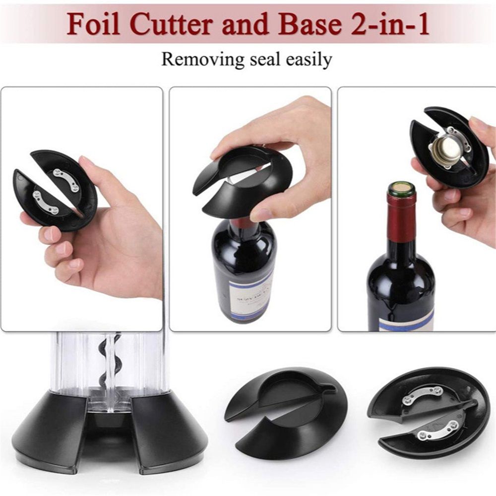 Electric Wine Opener Rechargeable Stainless Steel Automatic Corkscrew Wine Bottle Opener for Wine Lovers, Silver