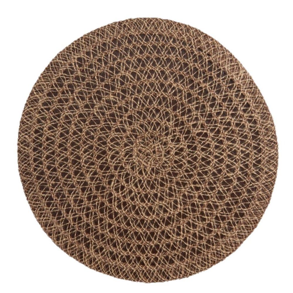 Faux Rattan Table MatSet of 6, Table Mat for Dinner Plates, 15" Round Plate Table Mat, Table Mat for Table Setting, Wedding Decor
