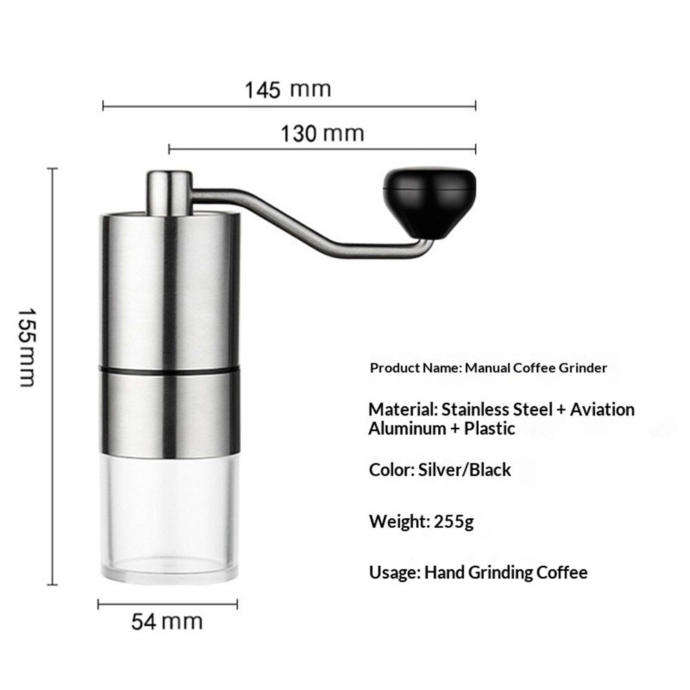 Manual Coffee Grinder Stainless Steel Burr Grinder External Adjustable Setting Vintage Hand Coffee Grinder Portable Hand Crank Conical Coffee Bean Grinder Mill for Home,Camping
