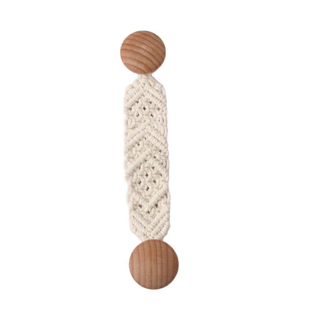 2 Pack Bohemian Style Rope Knobs Door Handle Rope Knot Cabinet Drawer Cupboard Furniture Door Wooden Pulls Handles Drawer Pulls for Kitchen Cabinet Cupboard
