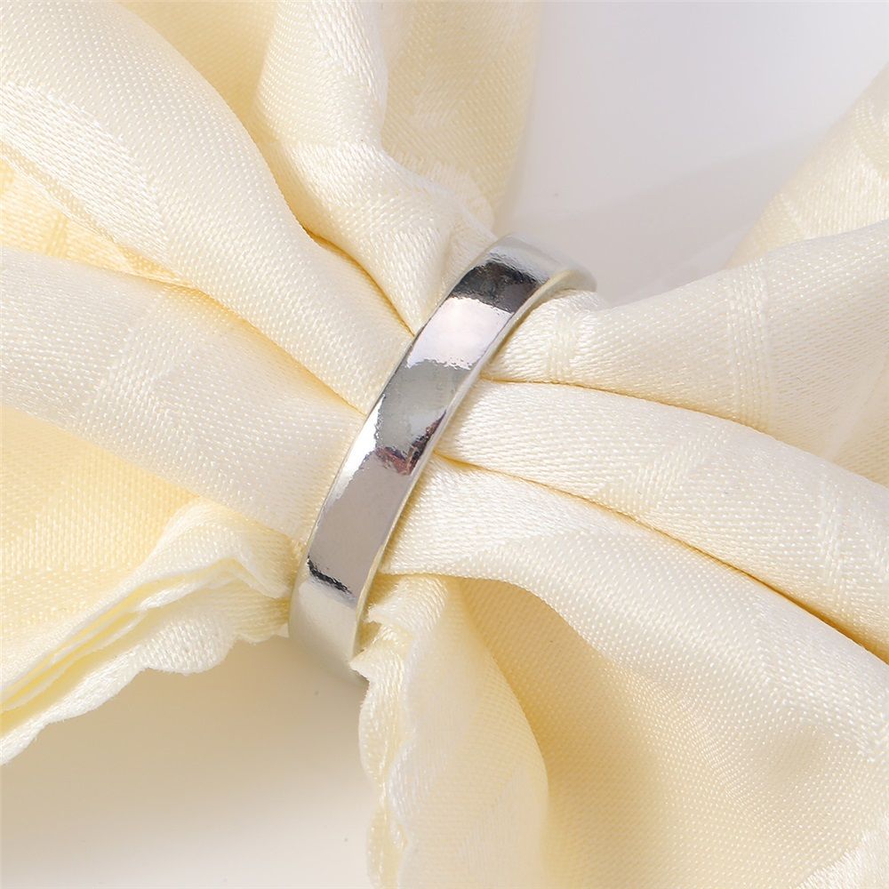 20 Pcs Silver Napkin Rings - Napkin Ring(Semicircle) Stainless Steel Napkin Rings for Table Settings Wedding Christmas Party Dinner Table