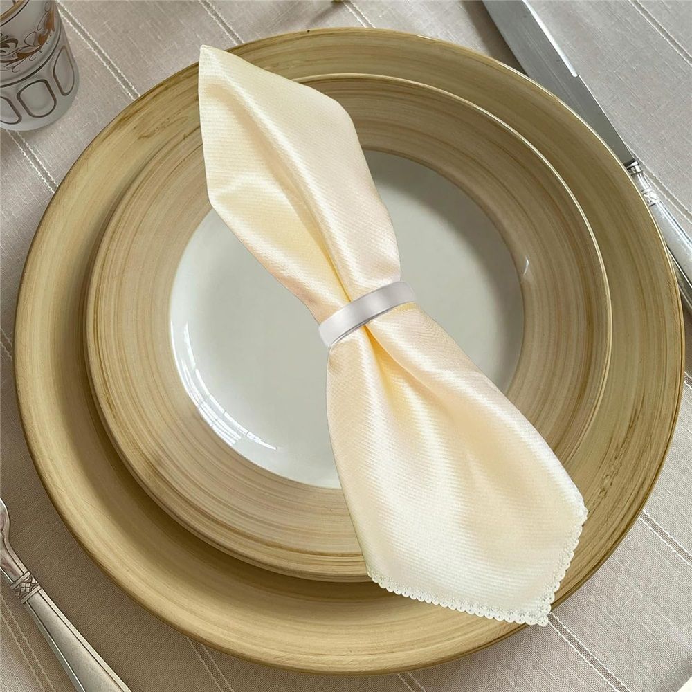 20 Pcs Silver Napkin Rings - Napkin Ring(Semicircle) Stainless Steel Napkin Rings for Table Settings Wedding Christmas Party Dinner Table