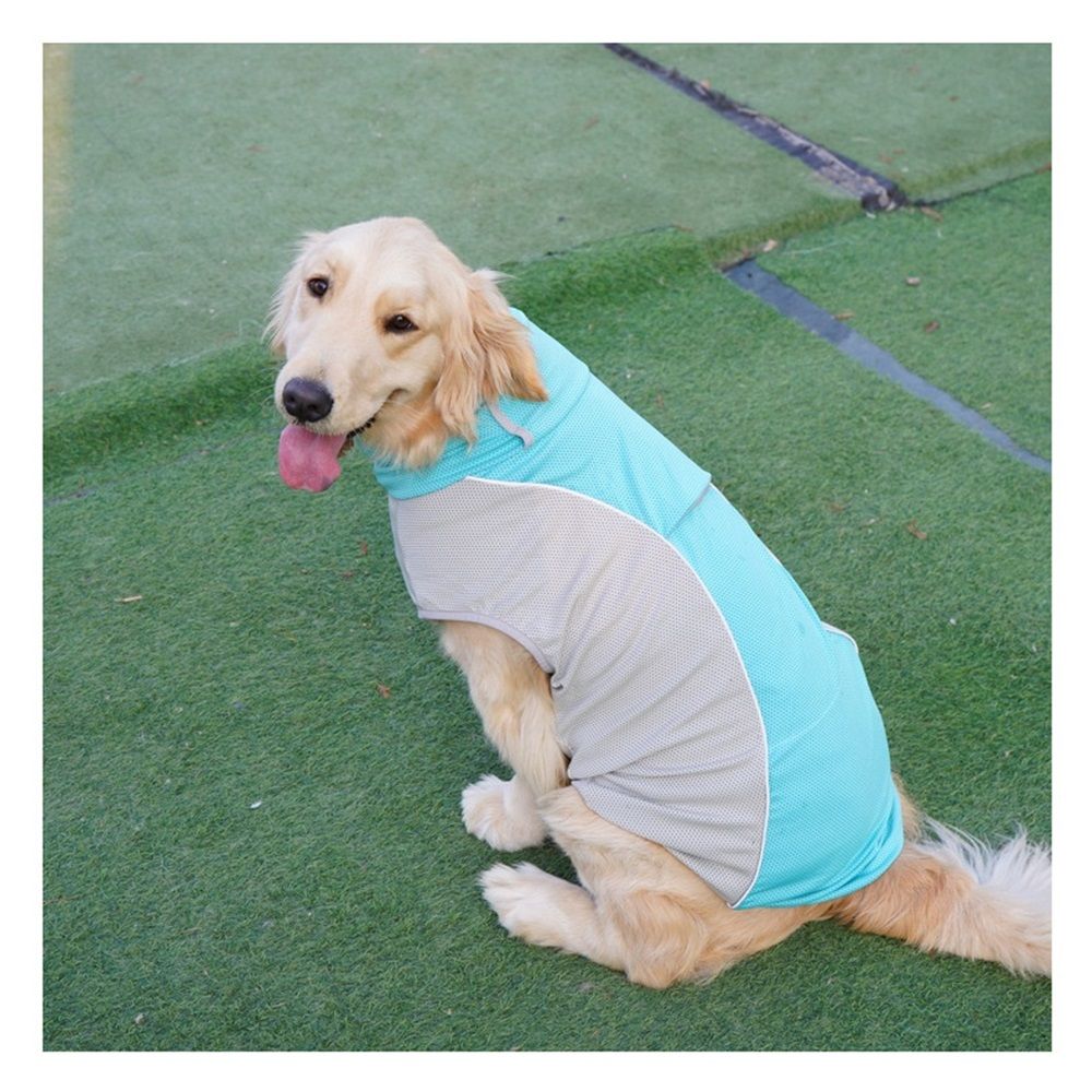 Dog Cooling Vest, Sun Protection Puppy T-Shirts, Quick Dry Dog Summer Clothes for Medium Dogs Boy Girl L