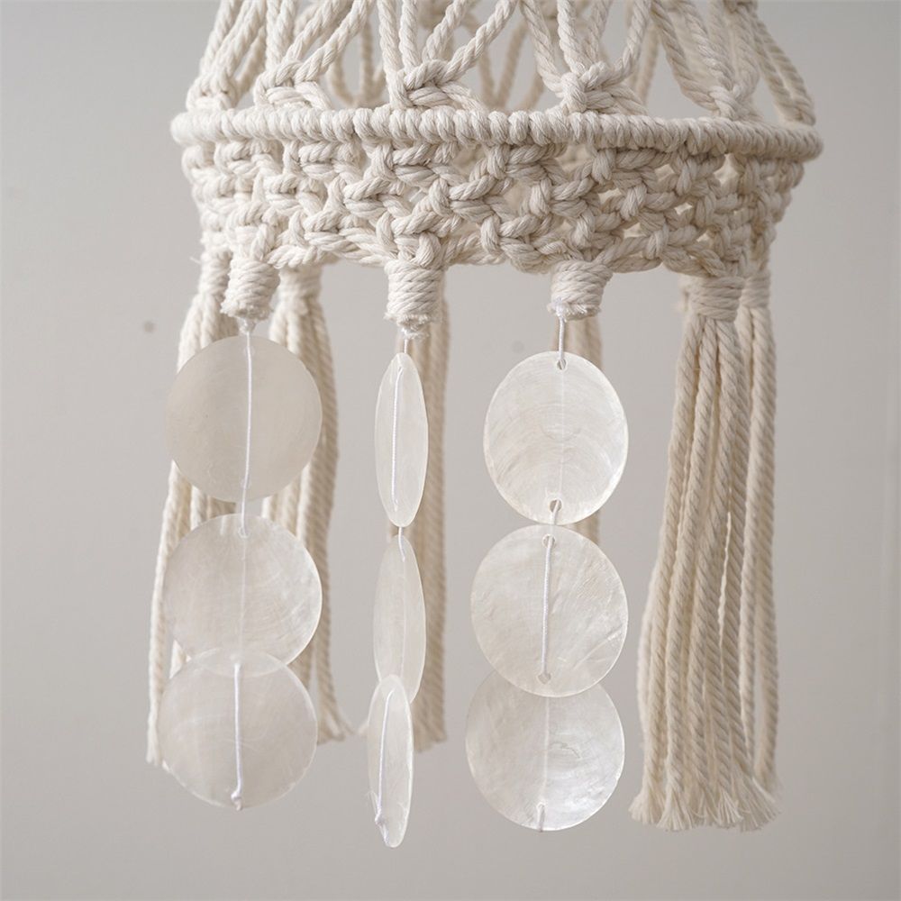 Drum Tassel Lamp shade Replacement for Table Lamps, Floor Lamps and Pendant Lights - Handcrafted Tassel (White,Only lampshade)