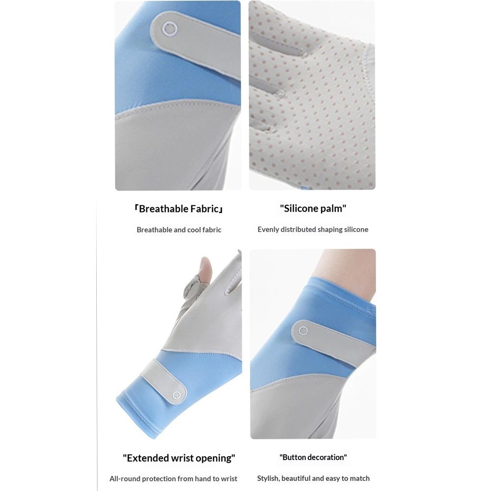Thin Sun UV Protection Driving Gloves for Women,Cooling Gloves for Running Hiking Pickleball, Anti-Slip UV Gloves (One Size)