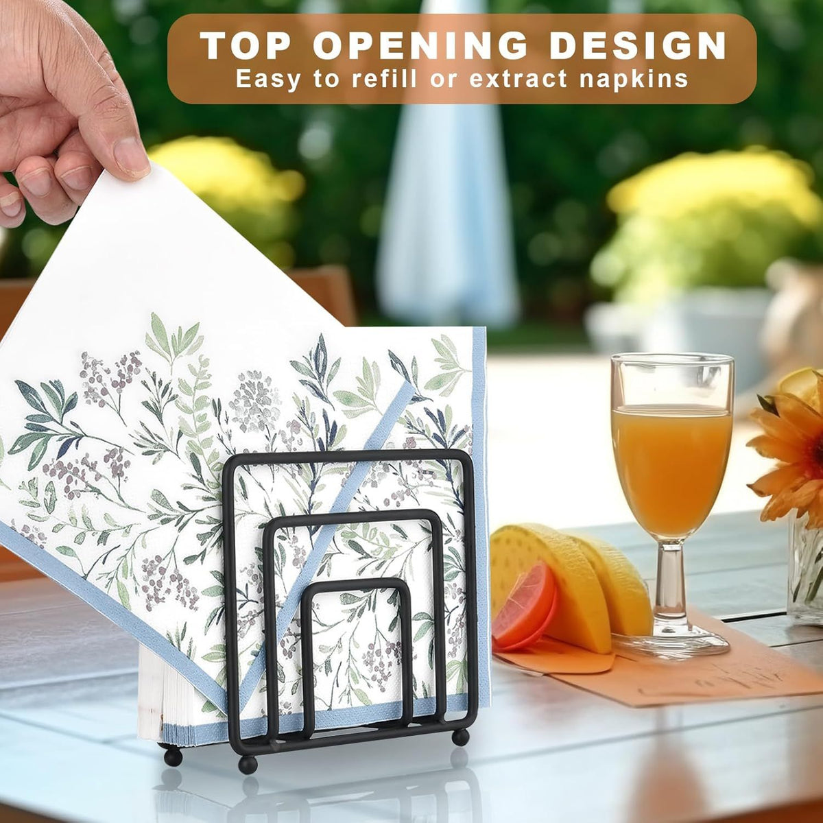Modern Farmhouse Napkin Holder For Table  Base Standing Black Napkin Holders For Kitchen Table Dining Table Decor