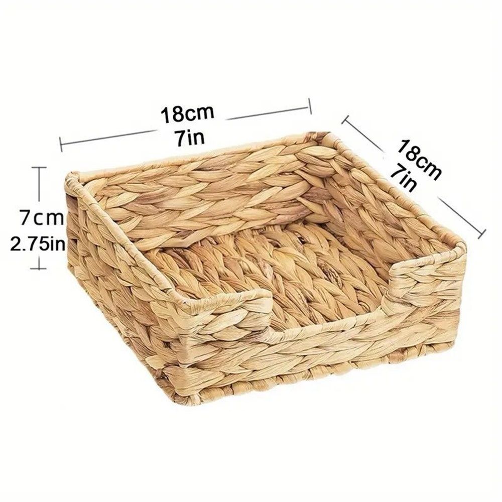 Rattan calabash grass for Table, Napkins Holder For Paper Napkins, Kitchen Luncheon Paper on Boho Dining Countertop - Square