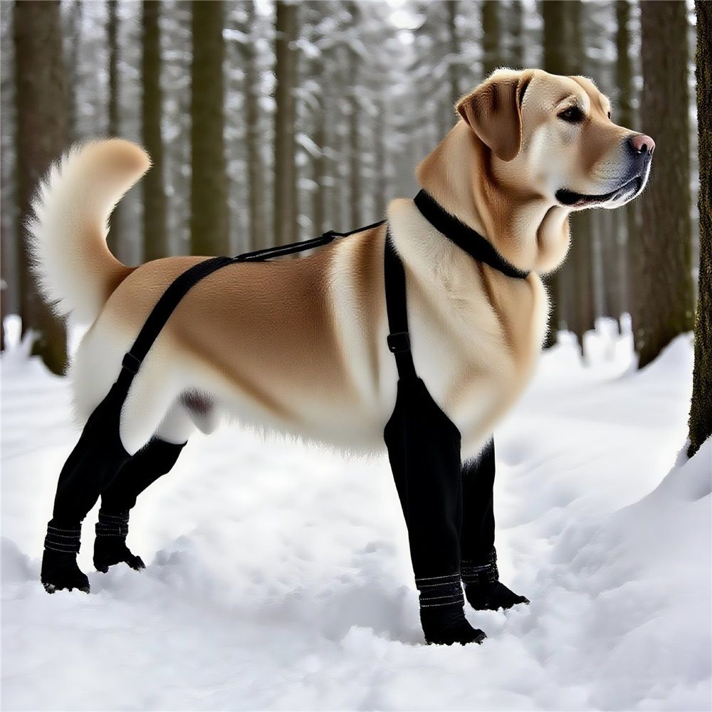 Dog Suspender Boots, Tall Dog Boots Anti-Slip & Fall Waterproof Shoes Leggings, Adjustable Suspender Boots for Dogs Winter Snow Rain Hiking Paws Protector(Black, 5:XL)