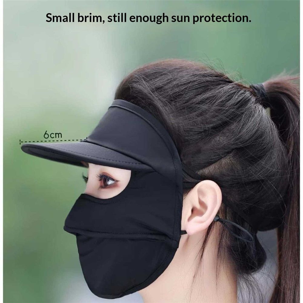 Sun Protection Gear for Women – Face Cover, Neck Gaiter & Sun Hat – Cooling, Breathable, Lightweight（black）