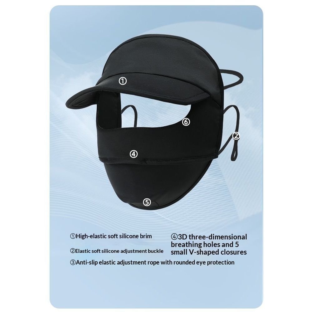Sun Protection Gear for Women – Face Cover, Neck Gaiter & Sun Hat – Cooling, Breathable, Lightweight（black）