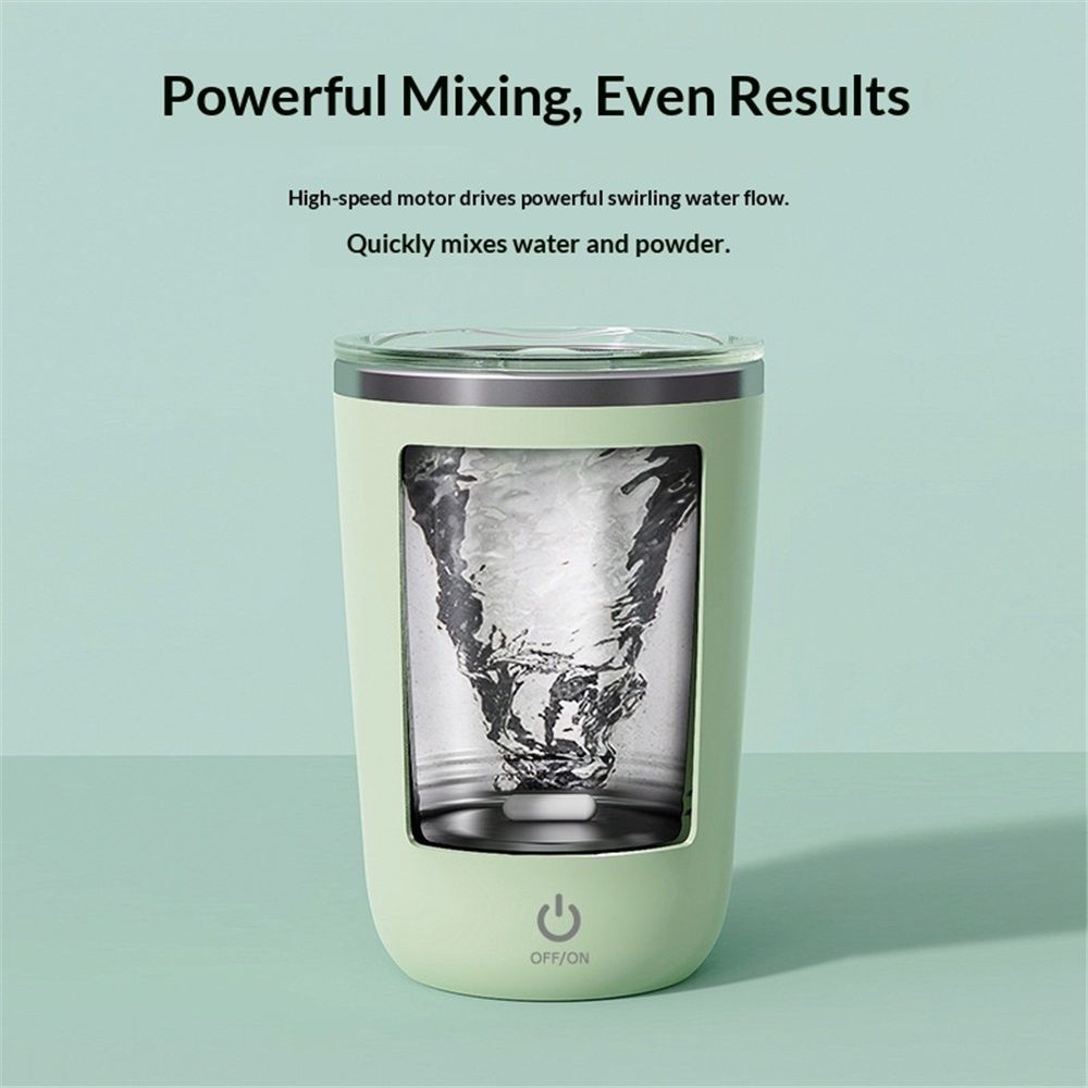 Rechargeable Self Stirring Mug - Electric Auto Mixing Stainless Steel Cup for Office/Kitchen/Travel/Home Coffee/Tea/Hot Chocolate/Milk-350 ml/11.8 oz(Green)