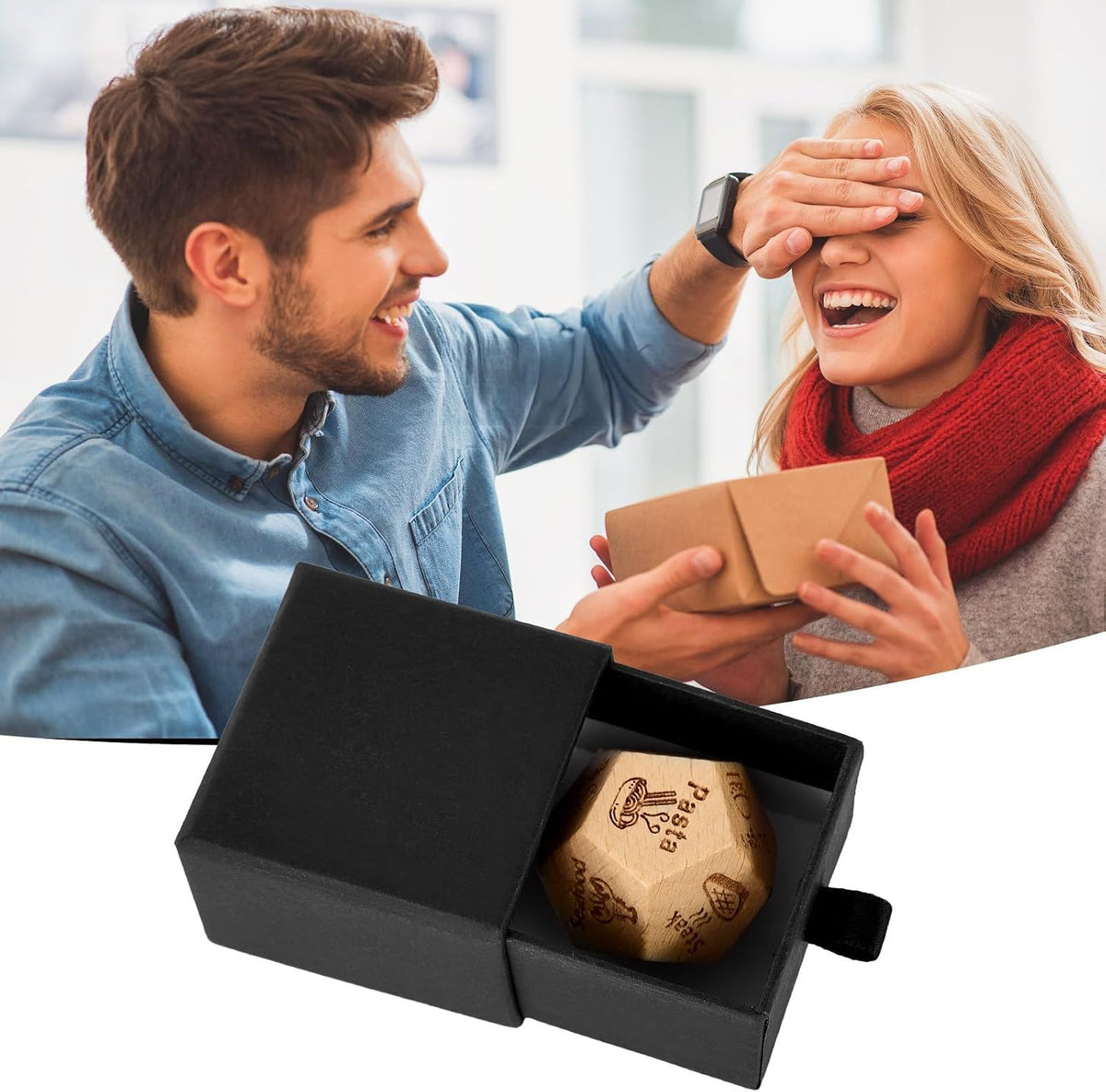 Stocking Stuffers for Men Women Adults, Christmas White Elephant Gifts for Adults, Gag Gifts, Anniversary Birthday Gifts for Men Women, Date Night Food Dice, Valentine's Day for Him Her