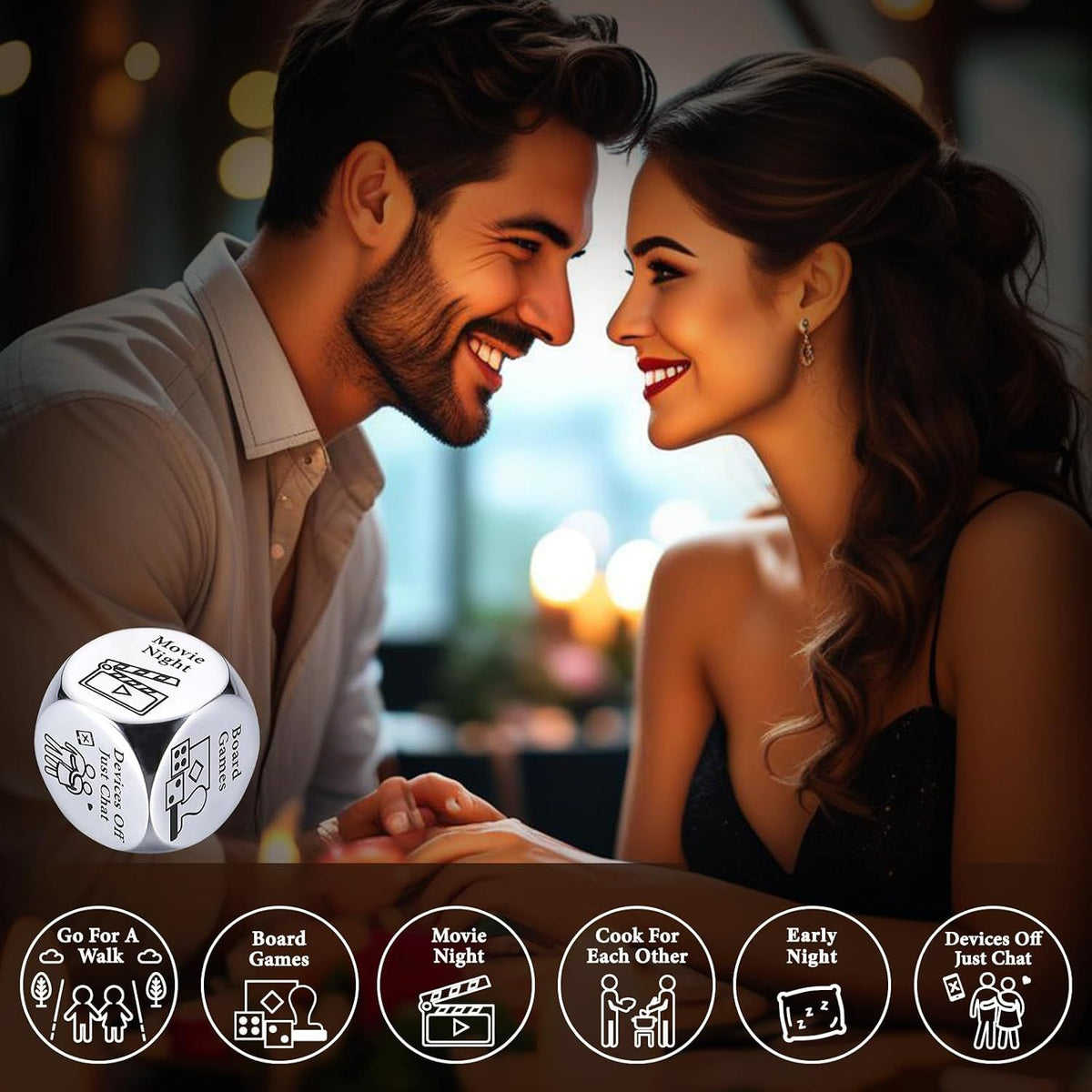 Valentine's Day Gifts for Boyfriend, Girlfriend, Best Friend – Date Night Ideas Dice for Him/Her, Funny Present for Birthday, Valentine's Day or Daily Surprise
