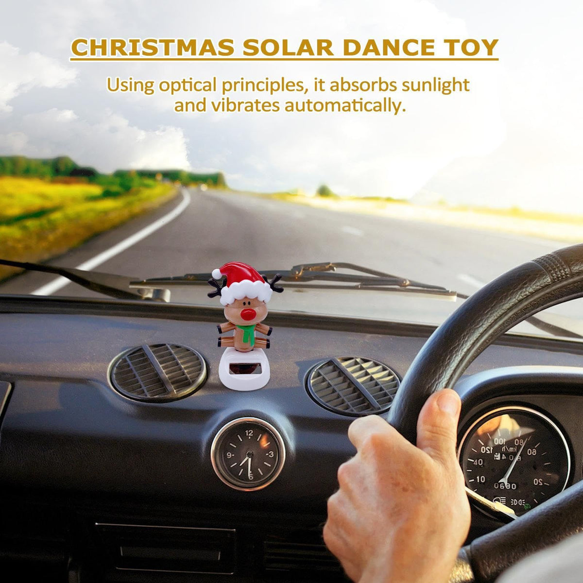 Christmas Solar Powered Dancing Toys, Solar Toys Dancing Ornaments, Elk Santa Snowman Penguin Solar Dancers Figurines