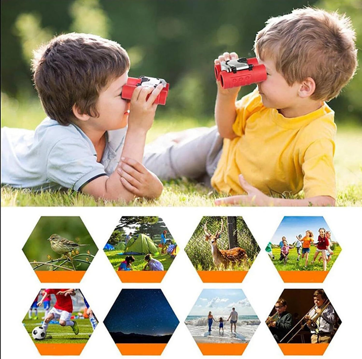 Binoculars for Kids Gifts for 3-12 Years Boys Girls 8x21 High-Resolution Optics Compact Toy Binocular for Bird Watching,Travel