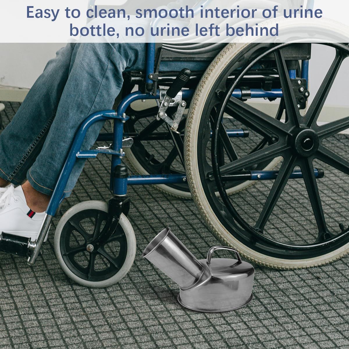 Healifty Urinals for Men Stainless Steel Portable Urine Bottle for Hospital Incontinence Elderly Travel Emergency Urinal Bottle