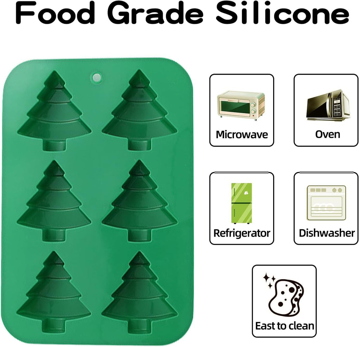 Christmas Cake Mold 2pcs Christmas Tree Silicone Molds for Soap Ice Cube Bath Bomb Candle Baking It is safe for ovens, freezers
