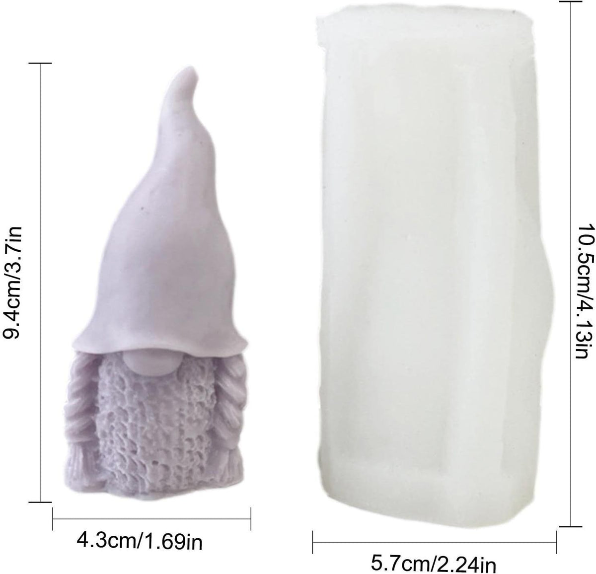 3D Silicone Candle Mold, Cute Christmas Santa Claus Gnome Sculpture Casting Mold Handmade Resin Mould Wax Mold