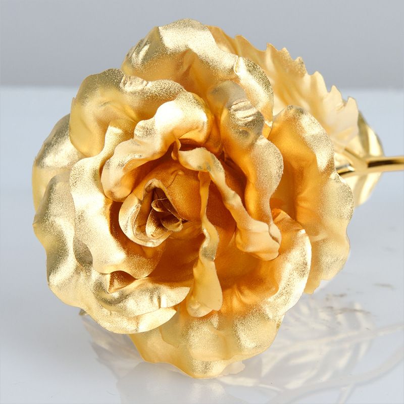 Gold Dipped Natural Golden Rose with Gift Box Men & Women for Best Valentine Gift  - 9 inches Approx