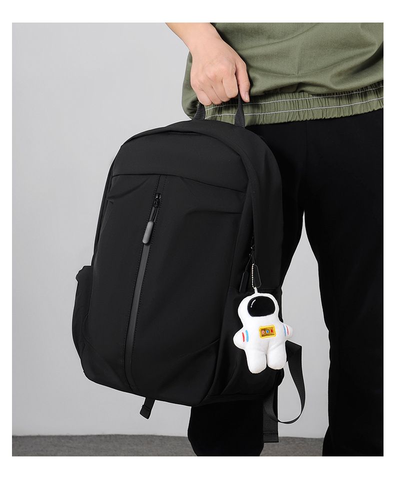 Water Resistant Lightweight Backpack Casual Travel Hiking Backpack Durable with USB Charging Port (black)