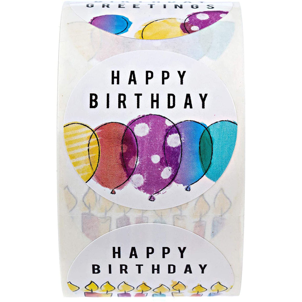 Happy Birthday Stickers, Round Happy Birthday Stickers,Waterproof Self Adhesive Stickers Happy Birthday with 500 pcs Round