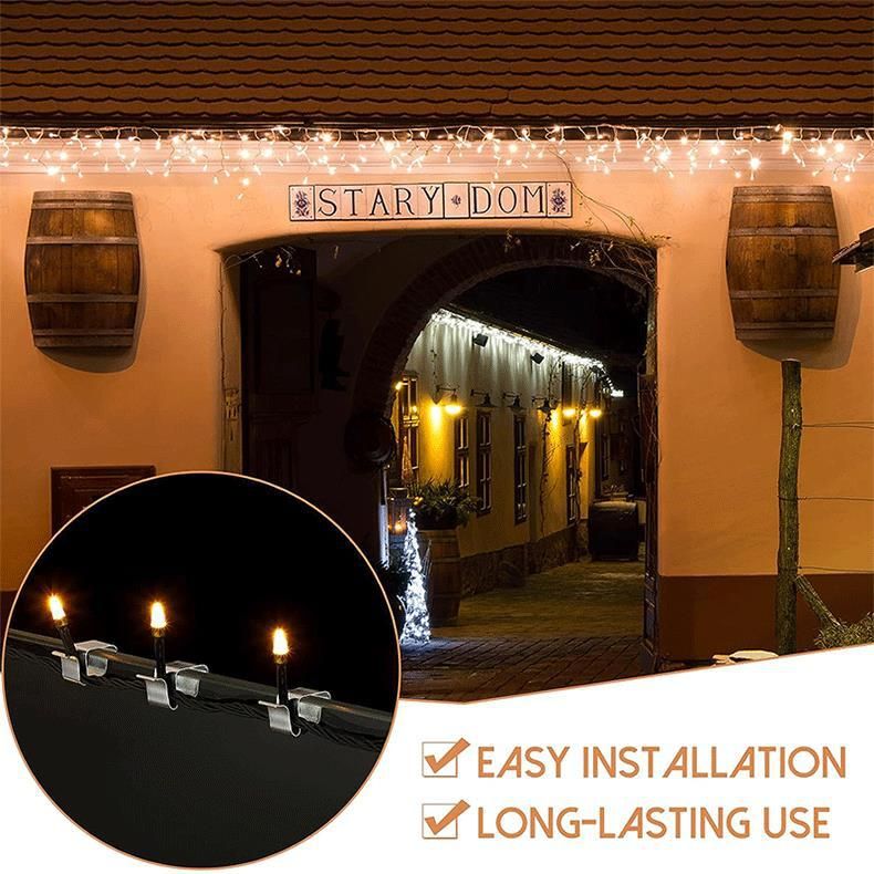 Christmas Lights Gutter Hooks Galvanized Holiday Lights Roof Hooks Christmas Light Clips Xmas Light Gutter Hangers  (50 Pcs)