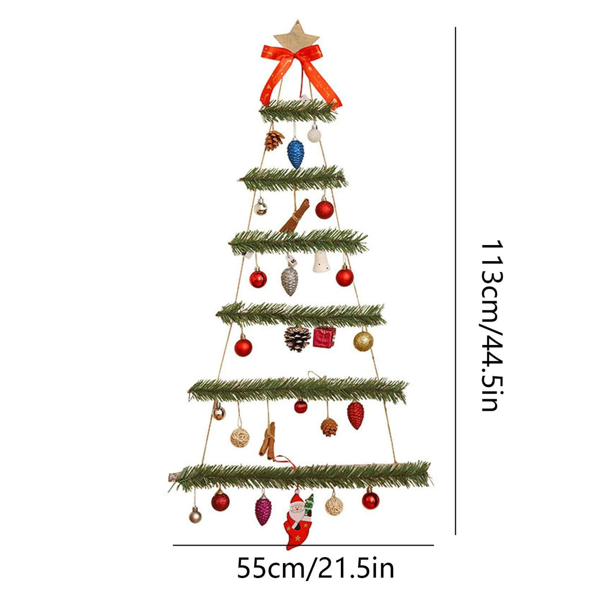 Christmas Tree Wall Hanging, Wooden Frame Wall Lighted Christmas Tree Christmas Decoration with Led Light Tree Shaped Decor