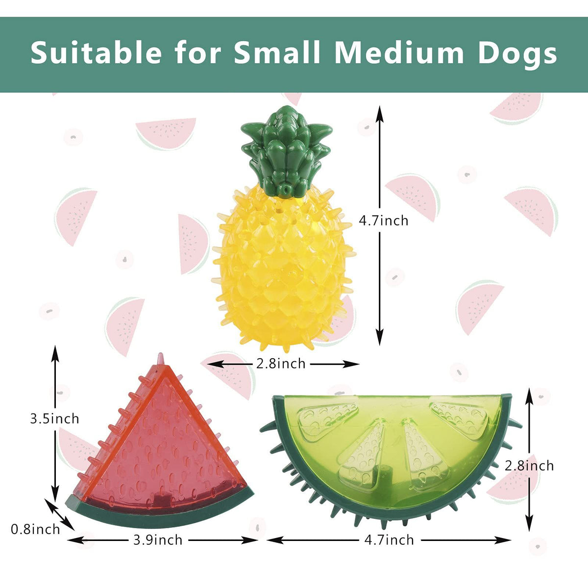3 Pcs/Pack Dog Cooling Chew Toys, Frozen Teething Toy for Puppies, Summer Interactive Squeaky Toys, Small and Medium Pet Treat