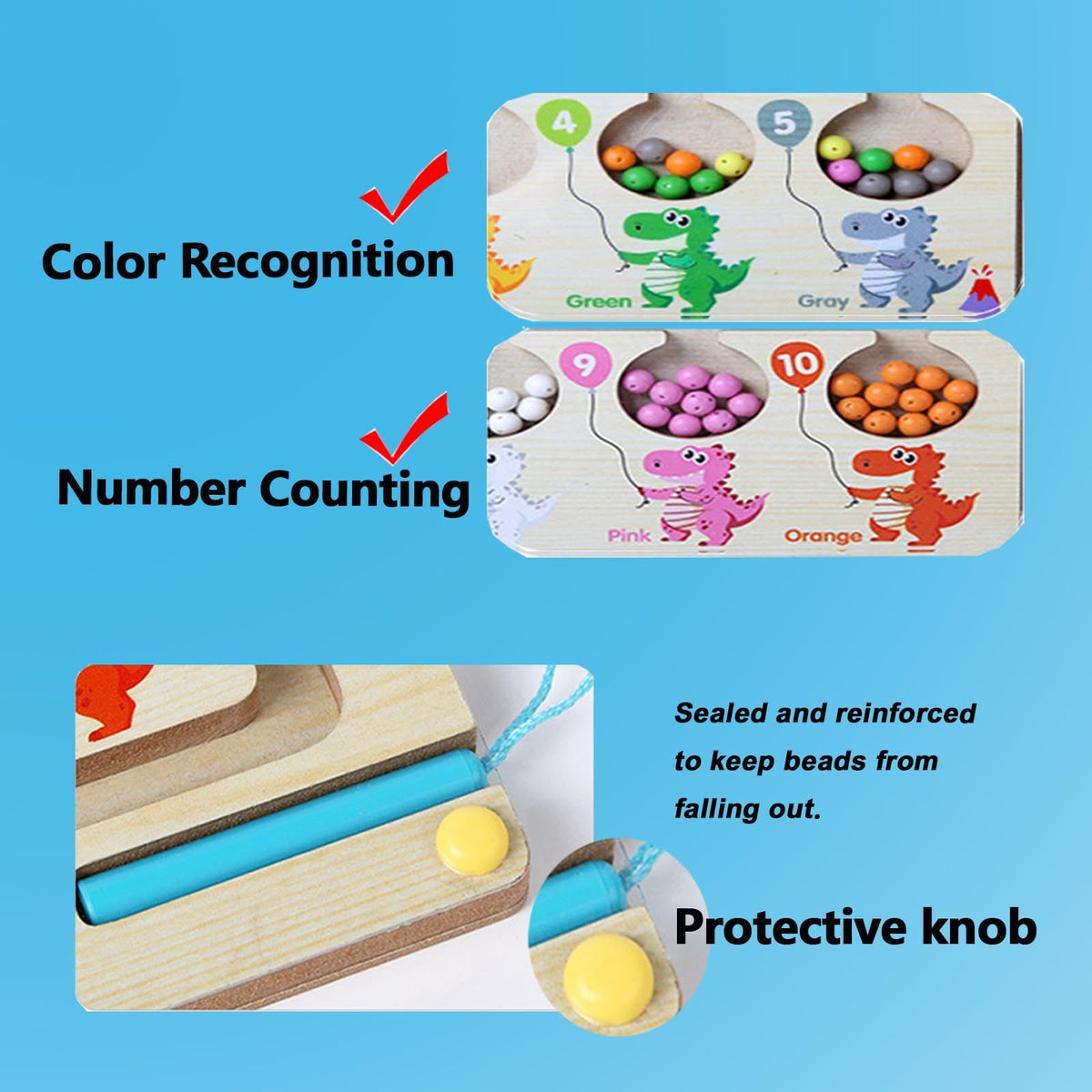 Magnetic Color & Number Maze Montessori Magnetic Counting Maze Toddler Toys, Wooden Magnet Maze Board Game Toys