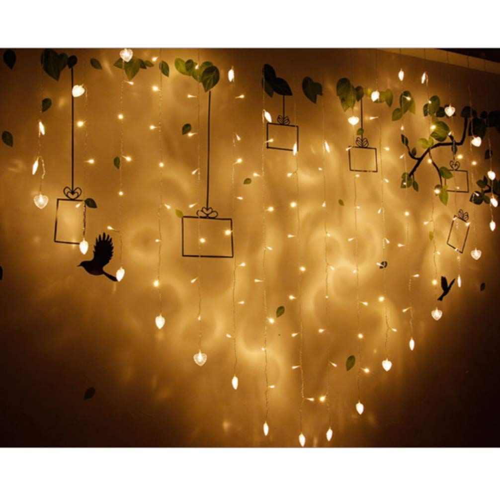 1pc String Valentine Waterfall Backdrop Fairy Wedding Window Lights Fairy Light Curtains Led Decor Flashing Line Lights