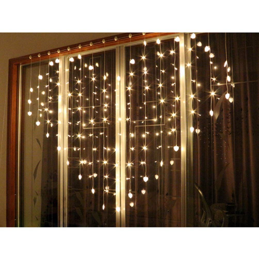 1pc String Valentine Waterfall Backdrop Fairy Wedding Window Lights Fairy Light Curtains Led Decor Flashing Line Lights