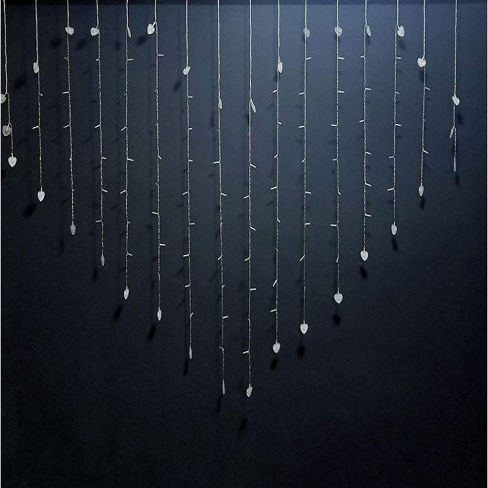 1pc String Valentine Waterfall Backdrop Fairy Wedding Window Lights Fairy Light Curtains Led Decor Flashing Line Lights